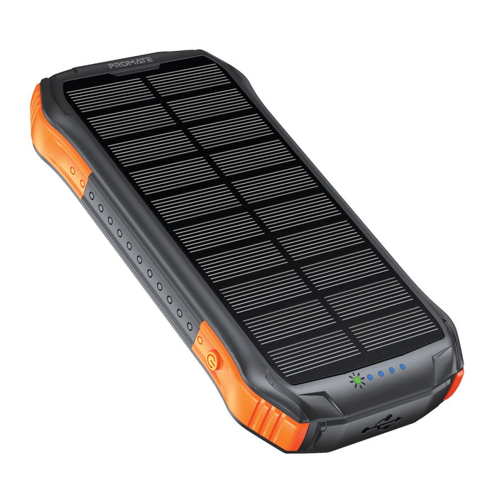 Promate SolarTank-10PDQi 10000mAh Rugged EcoLight Solar Power Bank