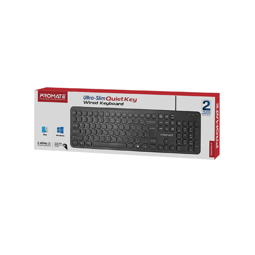 Promate Ultra-Slim Quiet Key Wired Keyboard (EasyKey-4)