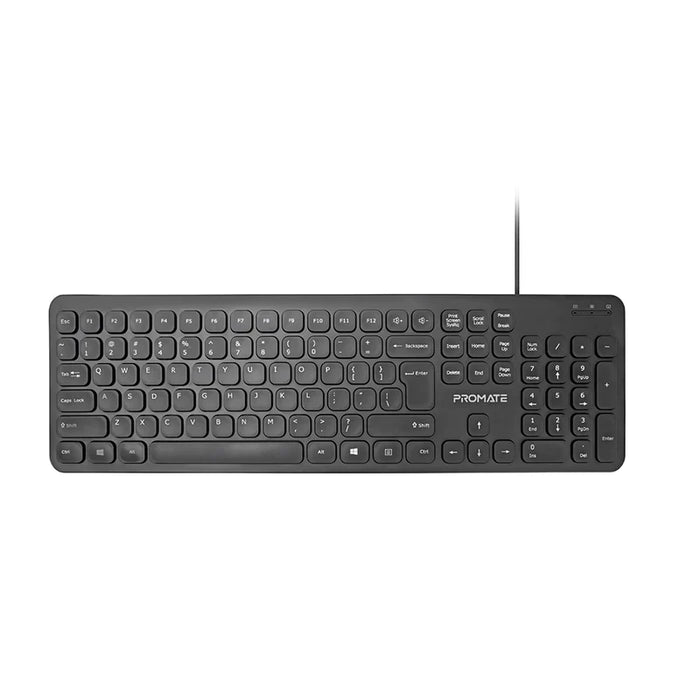 Promate Ultra-Slim Quiet Key Wired Keyboard (EasyKey-4)