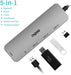 Rapoo 5 in 1 with 4K HDMI Type C Hub (XD100C)-3 USB 3.0 Ports, Type C Charging