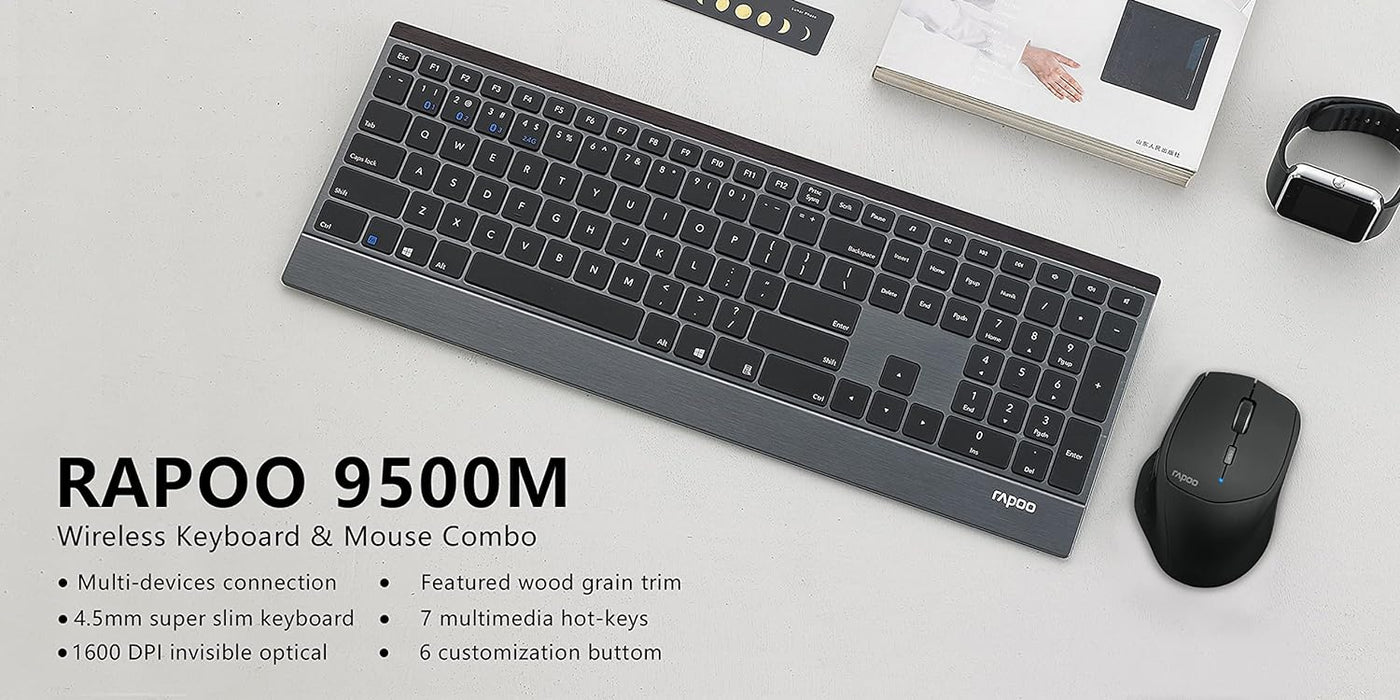 Rapoo 9500M Multi-mode Wireless Ultra-slim Desktop Set