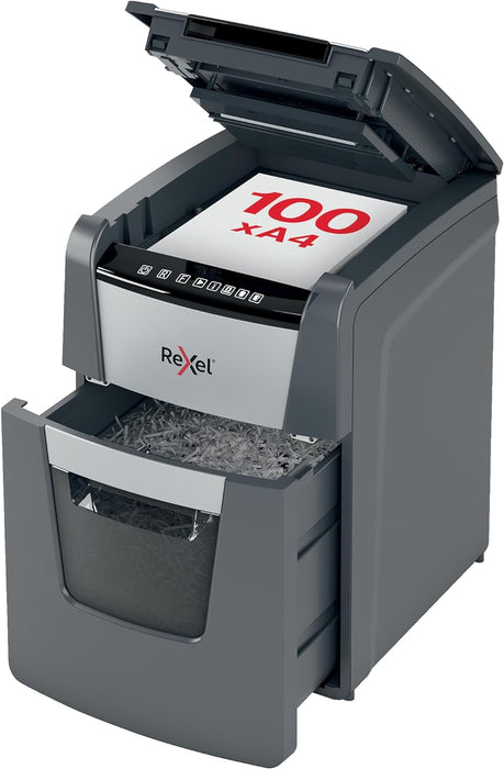 Rexel Optimum AutoFeed+ 100M Automatic Micro Cut Paper Shredder P5