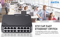 Netis ST3116P 16-Port 10/100 Desktop Switch