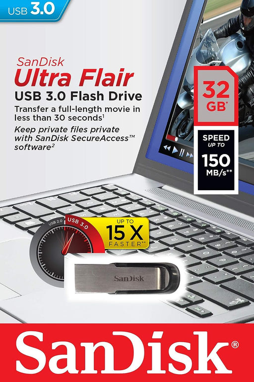 SanDisk 32GB Ultra Flair USB 3.0 Flash Drive (SDCZ73-032G-G46)