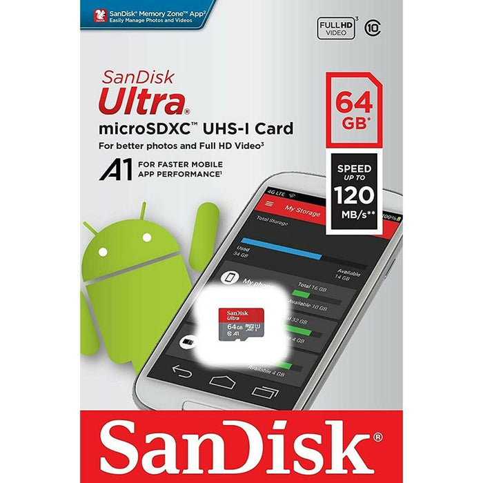 SanDisk Ultra 64GB MicroSDHC Memory Card