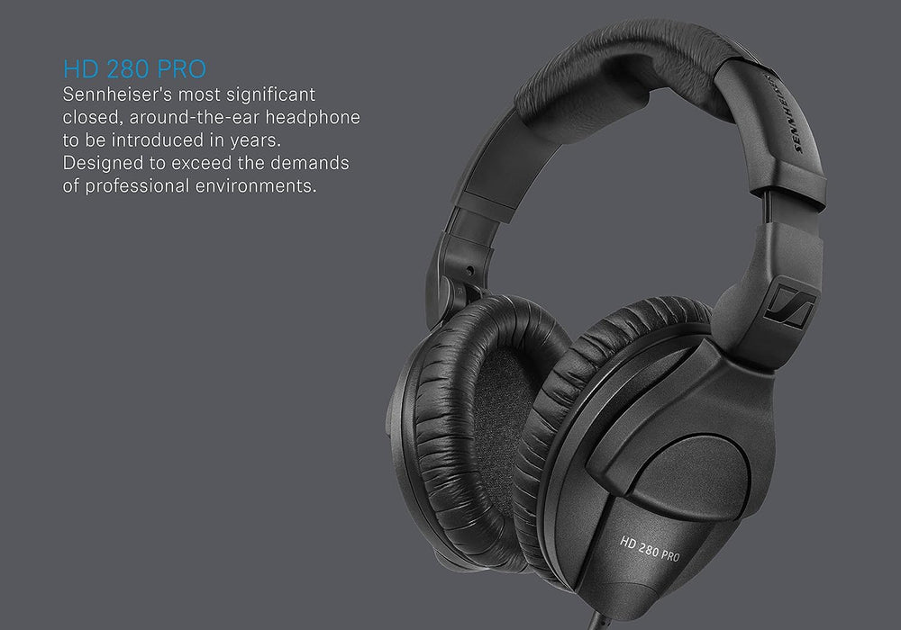 Sennheiser HD 280 Pro Professional monitoring Headphones - Circumaural Closed-Back Monitor Headphones