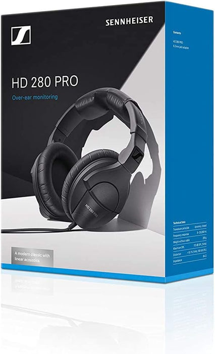 Sennheiser HD 280 Pro Professional monitoring Headphones - Circumaural Closed-Back Monitor Headphones