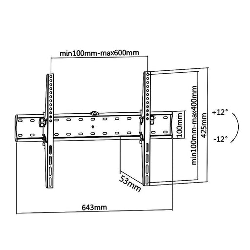 Skilltech SH-64T 37" to 75" Tiltling Led/Lcd Curved TV Wall Mount Bracket