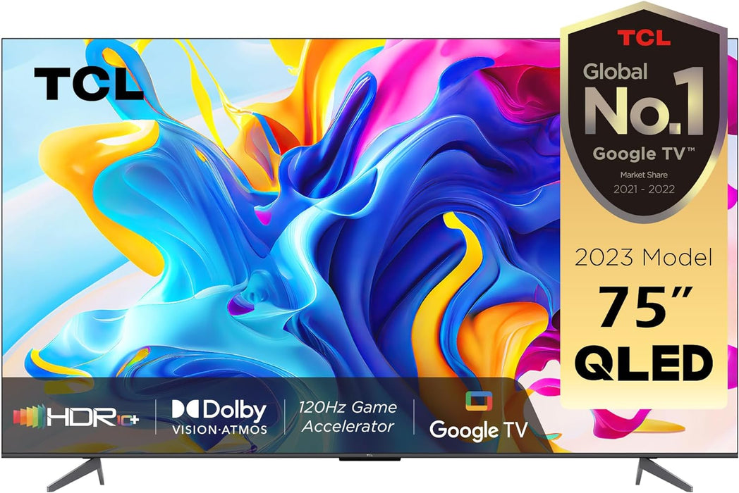 TCL 75C645 75 Inch QLED 4K Ultra HD Android TV With Dolby Vision & Dolby Atmos (2023)