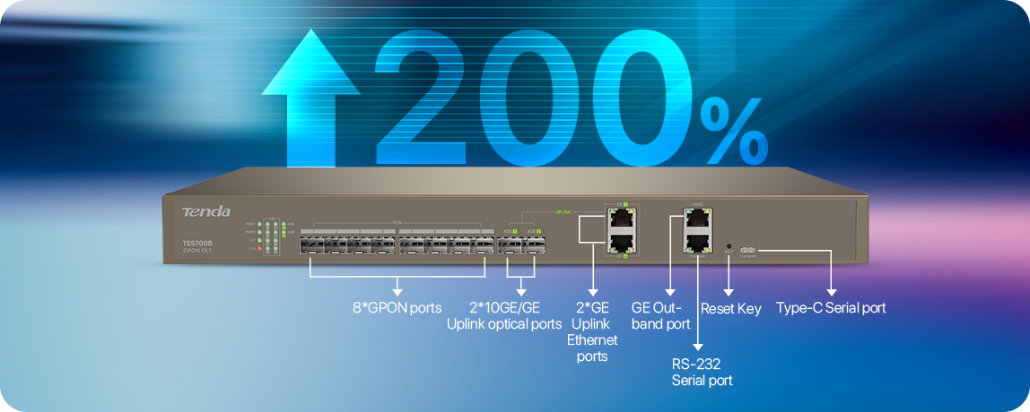 Tenda TES7008 8 Port GPON OLT-Tenda-All For Better NetWorking