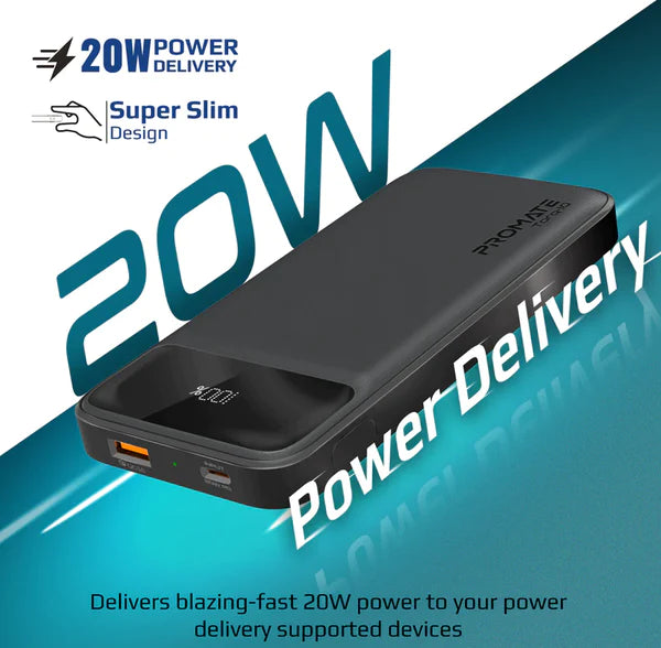 Promate 10000mAh Super-Slim Power Bank (Torq-10)