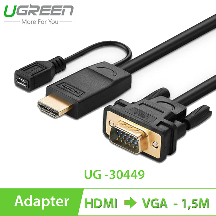 UGREEN MM101 HDMI TO VGA ADAPTER CABLE (UG-30449)