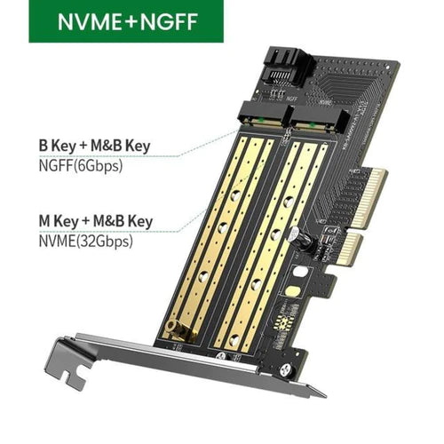 GREEN M.2 NVME to PCI-E3.0 Express Card with M.2 SATA - CM302 - UG-70504