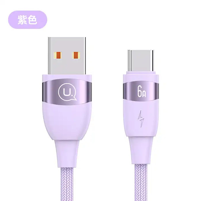 USAMS U85 Type-C 6A Aluminum Alloy Fast Charging & Data Cable 2m (US-SJ631)