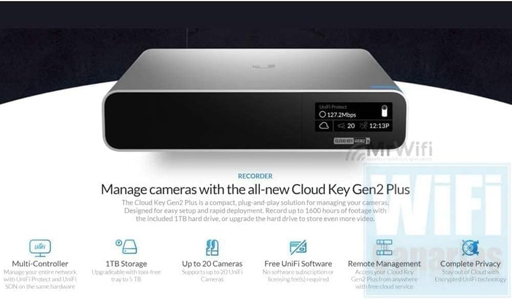 Ubiquiti UCK-G2-PLUS  UniFi Cloud Key Gen2 Plus , Single,dual band