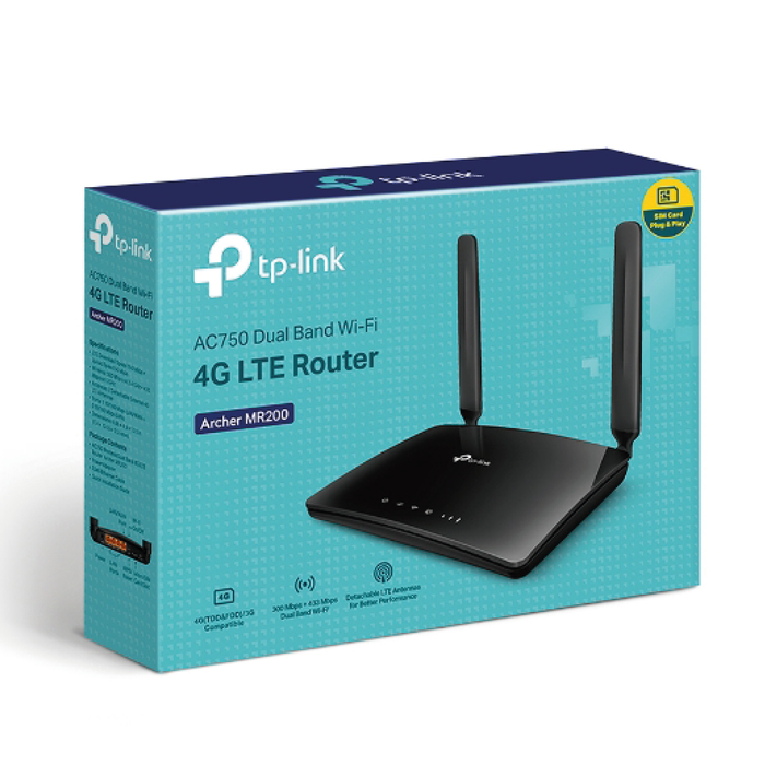 TP-Link AC750 Wireless Dual Band 4G LTE Router - TL-ARCHER MR200