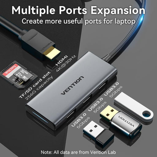 Vention 6 in 1 USB-C Multi-functional Docking Station -  CNCHB