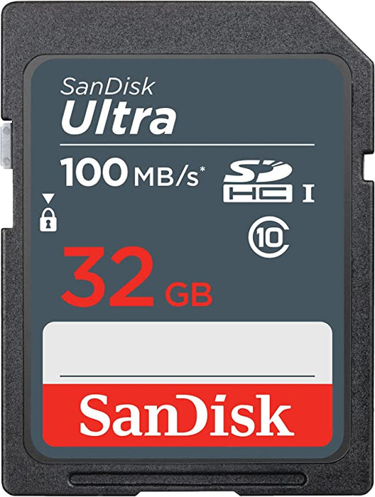 SanDisk  32GB Ultra SDXC Memory Card 100MB/s Class 10  - SDSDUNR-032G-GN3IN For Cameras