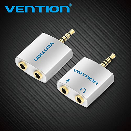 Vention 4 Pole 3.5mm Male to 2X3.5mm Female Converter – VEN-BDAW0 with Separated Audio and Microphone Port. 