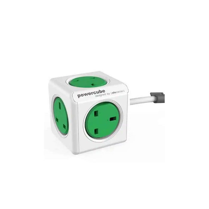 Allocacoc Power Cube Extended 5 Outlets UK Socket, 1.5m Cable - 7300GN/UKEXPC