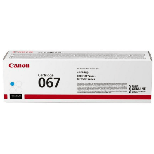  Canon 067 Cyan Toner Cartridge for Canon Color ImageClass LBP631Cw / LBP633Cdw / MF651Cw / MF655Cdw / MF657Cdw Yield 1,250 Pages - 5101C002AA