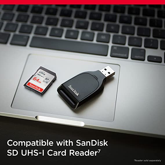 SanDisk Ultra  64GB SDXC Memory Card 140MB/s Class 10 - SDSDUNB-064G-GN6IN