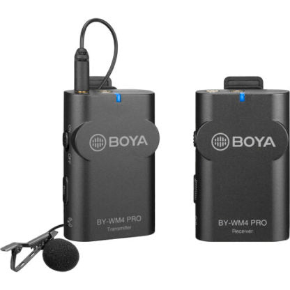 BOYA BY-WM4 PRO Digital Camera-Mount Wireless Omni Lavalier Microphone System - 2.4 GHz