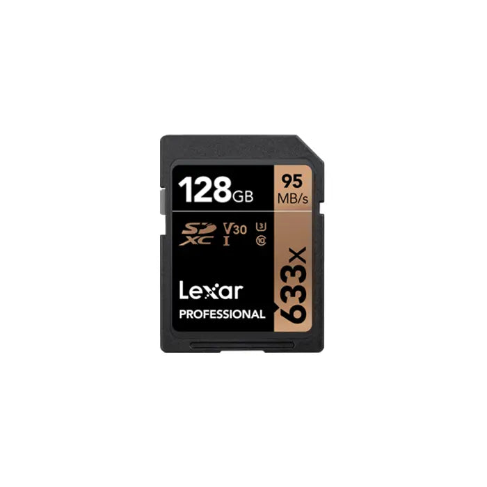 Lexar 633x Professional 128GB SDXC™ SD Card UHS-I cards, up to 95MB/s read 45MB/s write - LSD128CB633