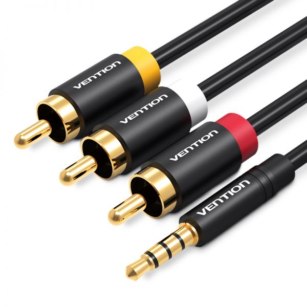 Vention 3.5mm To 3RCA AV CABLE 2 Meters - VEN-VAB-R07-B200