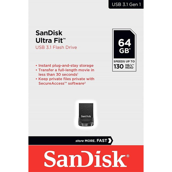 SanDisk Ultra 3.1 Fit Flash Drive  64GB - SDCZ430-064G-G46