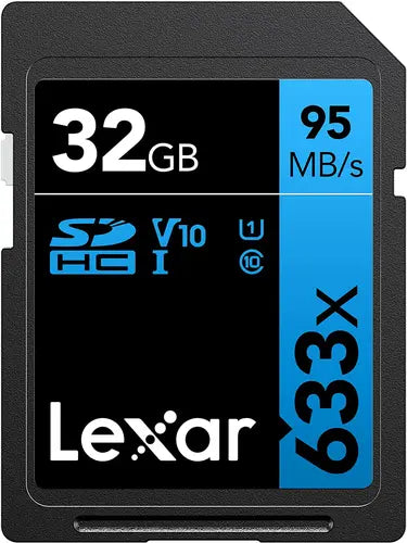 Lexar 633x Professional 32GB SDHC™ UHS-I cards,  up to 95MB/s read 20MB/s - LSD32GCB633