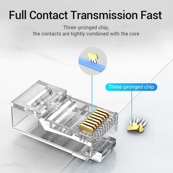 Vention Cat.6 UTP RJ45 Modular Plug Transparent - 100 PCS Pack – VEN IDDR0-100