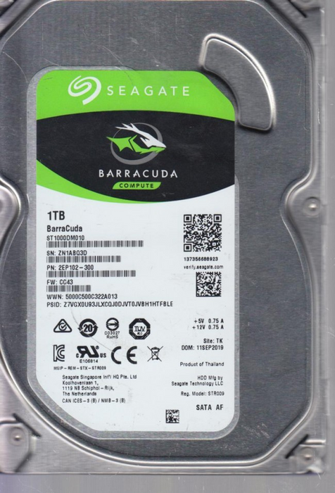 Seagate Barracuda Internal 1TB Desktop Hard Disk Drive Sata - 2EP102-300