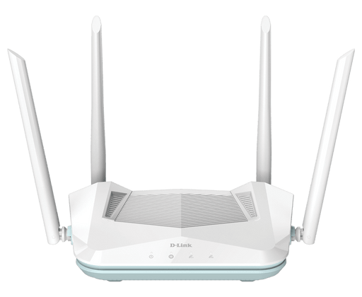 D-Link Wireless AX 1500 Wi-Fi 6 Dual Band AI Router, 3 x Gigabit LAN ports, Gigabit WAN, 4 external antennas, Voice Control, FOTA, D-Link AI technology, D-Link Wi-Fi Mesh, D-Link Ai APP Support, UK Plug - R15/BNA