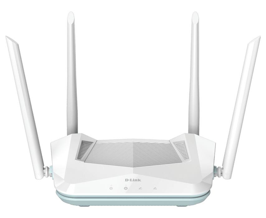 D-Link Wireless AX 1500 Wi-Fi 6 Dual Band AI Router, 3 x Gigabit LAN ports, Gigabit WAN, 4 external antennas, Voice Control, FOTA, D-Link AI technology, D-Link Wi-Fi Mesh, D-Link Ai APP Support, UK Plug - R15/BNA