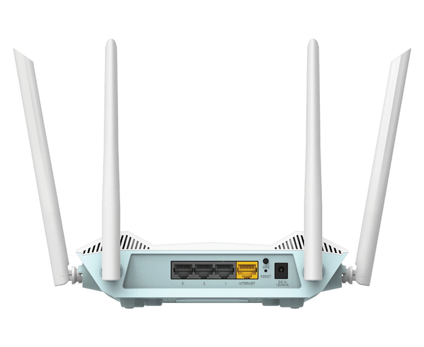 D-Link Wireless AX 1500 Wi-Fi 6 Dual Band AI Router, 3 x Gigabit LAN ports, Gigabit WAN, 4 external antennas, Voice Control, FOTA, D-Link AI technology, D-Link Wi-Fi Mesh, D-Link Ai APP Support, UK Plug - R15/BNA