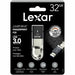 Lexar F35 32GB USB 3.0 Fingerprint flash drive, up to 150MB/s read and 60MB/s write, Global - LJDF35-32GBBK