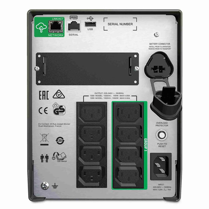 APC SMT1000IC Smart-UPS 1000VA LCD 230V Interface Ports