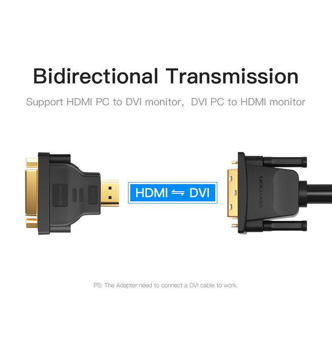 Vention HDMI to DVI or DVI to HDMI Bi-Directional Adapter – VEN-ECCB0