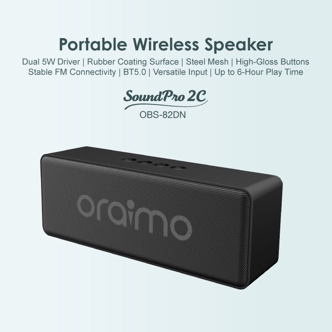 oraimo SoundPro 2C 10W Portable Wireless Bluetooth Speaker - Online Exclusive - OBS-82DN