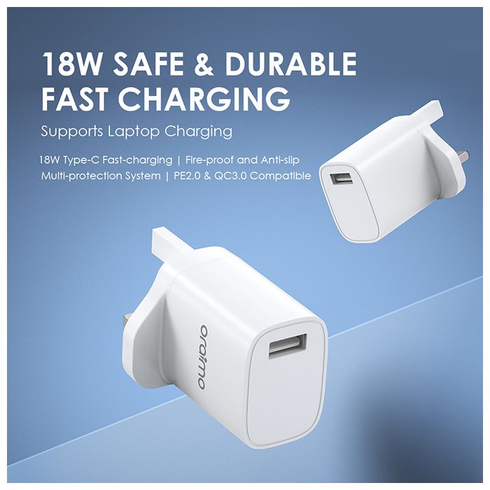 oraimo Cannon 2 Pro 18W Fast Charging Charger Kit - OCW-U97S