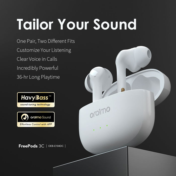 oraimo FreePods 3C ENC Calling Noise Cancellation Long Playtime True  Wireless Earbuds - DigitalNest - Nairobi, Kenya