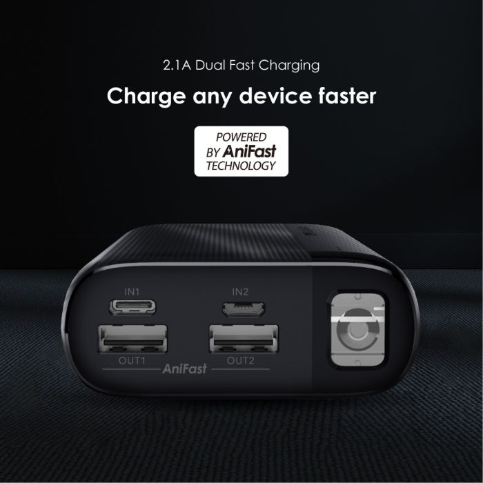 oraimo Traveler 4 20000mAh 2.1A Triple Ports Fast Charging LED Power Bank