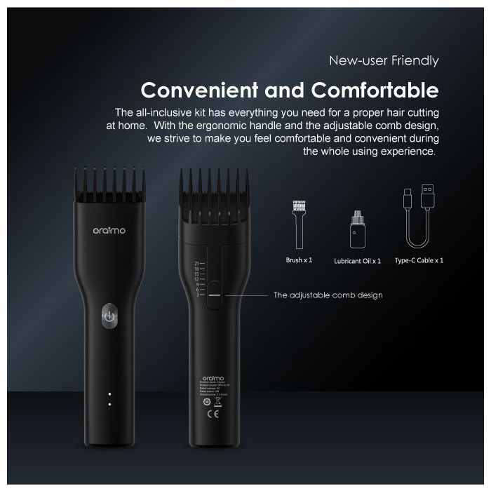 oraimo SmartClipper Cordless Hair Clipper With 1 Guided Comb