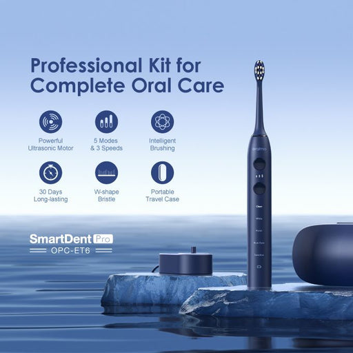 oraimo SmartDent Pro Powerful Ultrasonic Motor Electric Toothbrush Kit with 5 Modes & 3 Speed OPC-ET6