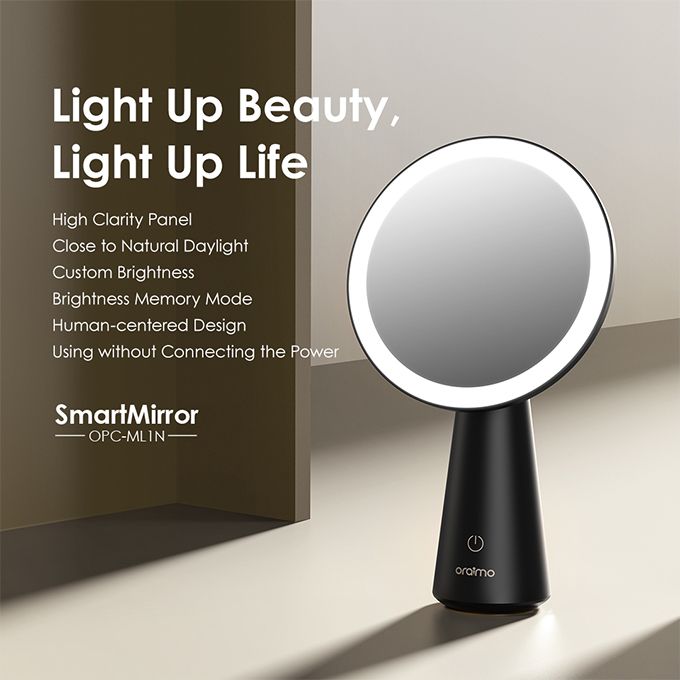 oraimo SmartMirror High Texture Smart Desktop Makeup Mirror with Light - OPC-ML1N