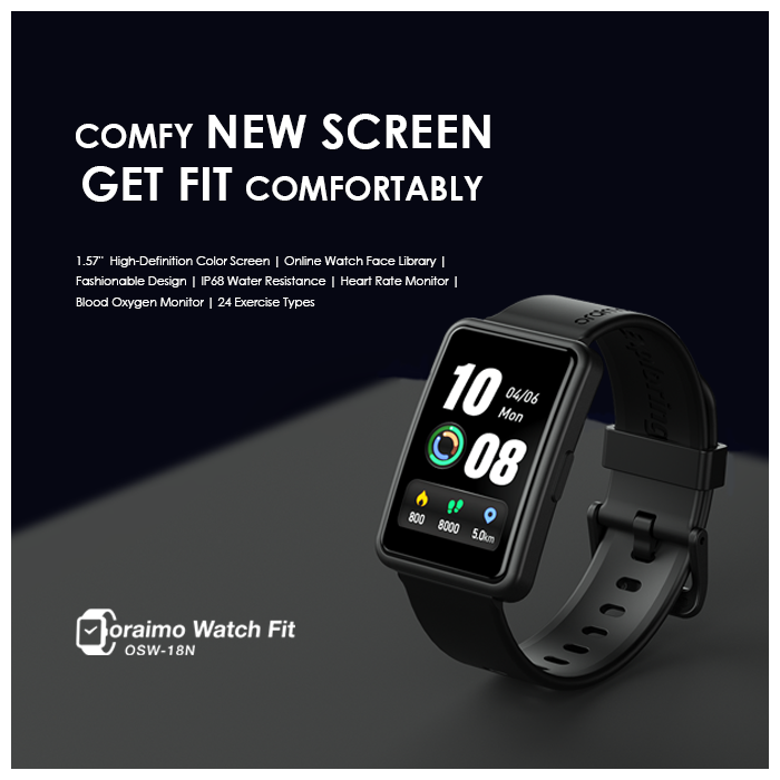  oraimo Watch Fit 1.57'' IPS Screen IP68 Waterproof Smart Watch - OSW-18N