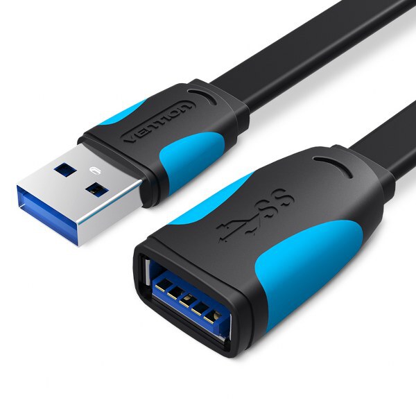 Vention Flat USB 3.0 Extension Cable 3 Meter – VEN-VAS-A13-B300 - supports 5Gbps Transmission.