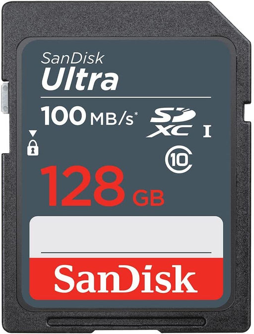 SanDisk 128GB Ultra SDXC Memory Card 100MB/s Class 10  -SDSDUNR-128G-GN3IN  for Cameras