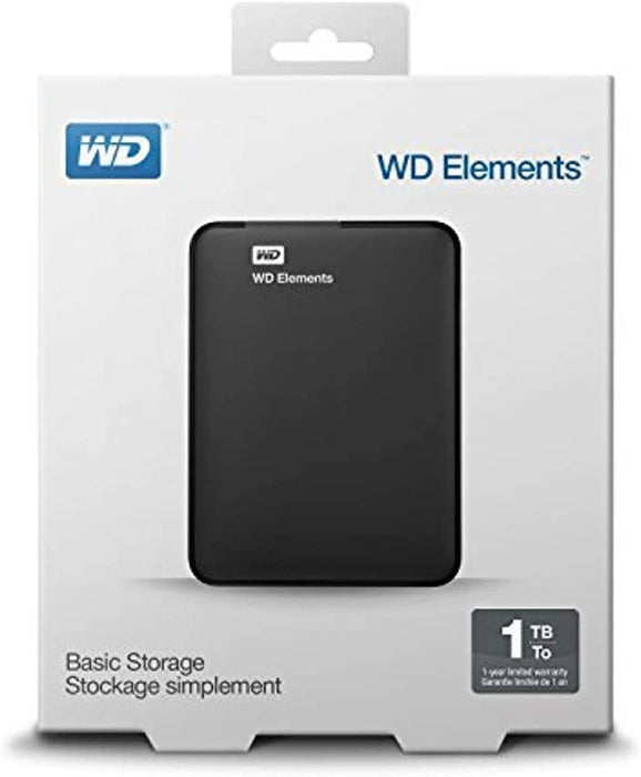 WD 1TB Elements External Hard Disk Drive USB 3.0 for PC - WDBUZG0010BBK-WESN